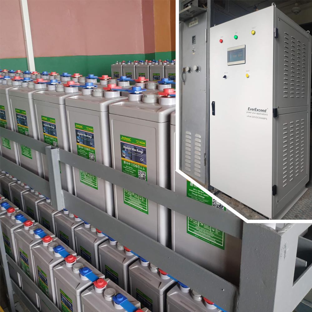 Установлено 2 промышленных зарядных устройства EverExceed uXcel 220VDC 50AMPS