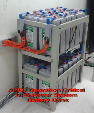 Modular max 600ah battery bank for APEC operation 