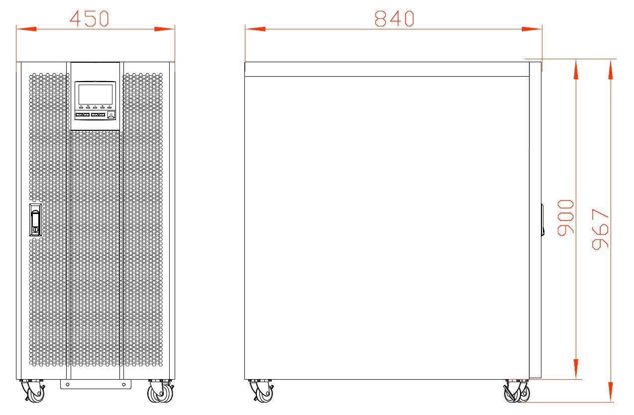 Размеры ИБП 50 кВА и 60 кВА
