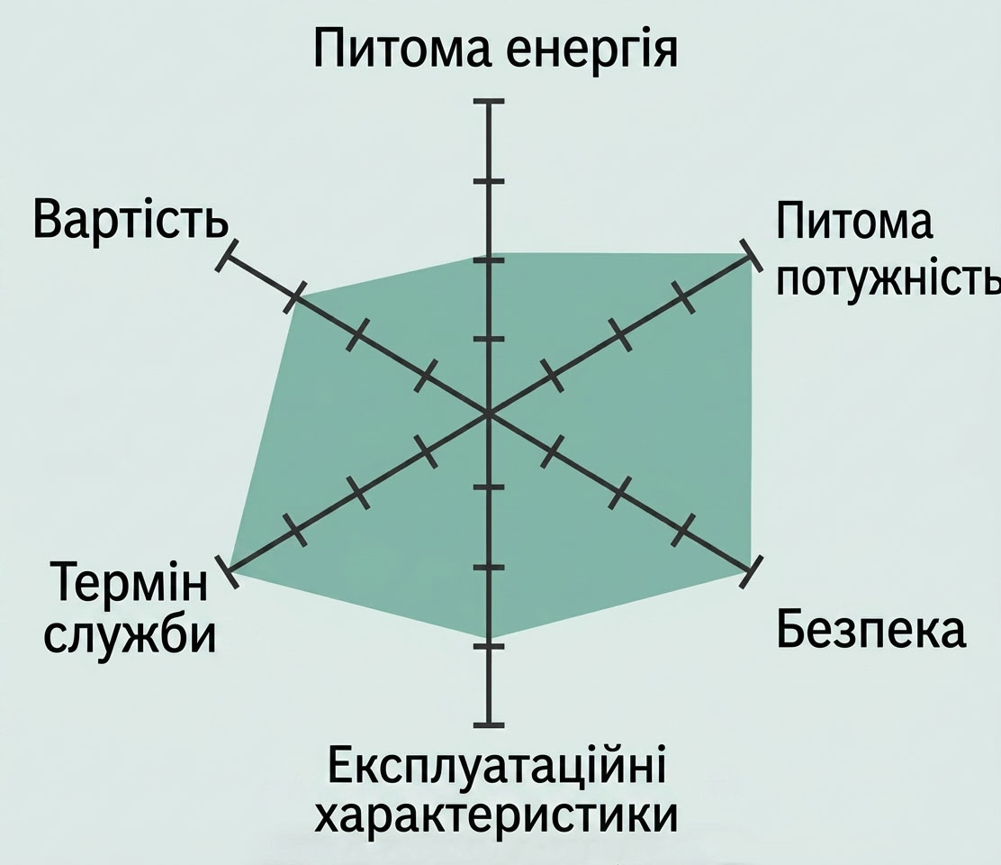 Характеристики типового літій-фосфатного акумулятора